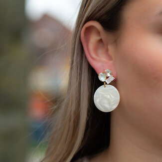Biba Creme oorbellen