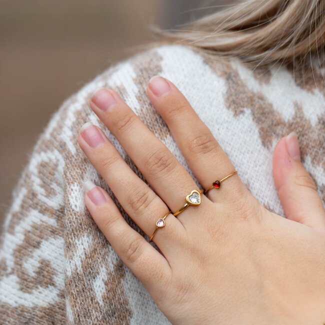 Love at first sight Hartjes ringen stainless steel