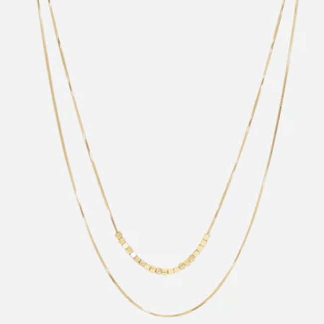 ZAG  Bijoux Unieke dubbele layer laagjes Ketting met blokjes