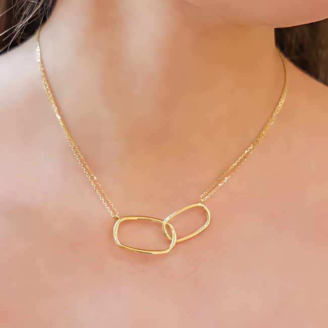 ZAG  Bijoux Goud simpele stijlvolle verbinding ketting met schakels