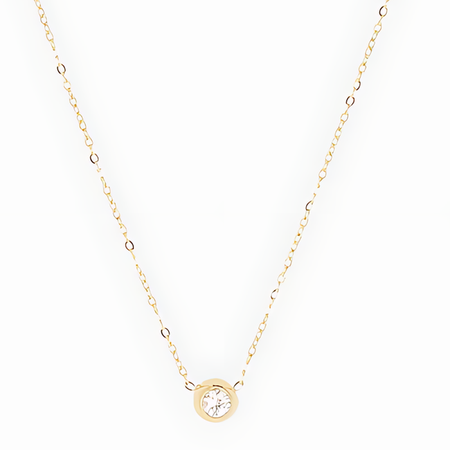 ZAG  Bijoux Gouden ketting met steentje en teardrop druppels