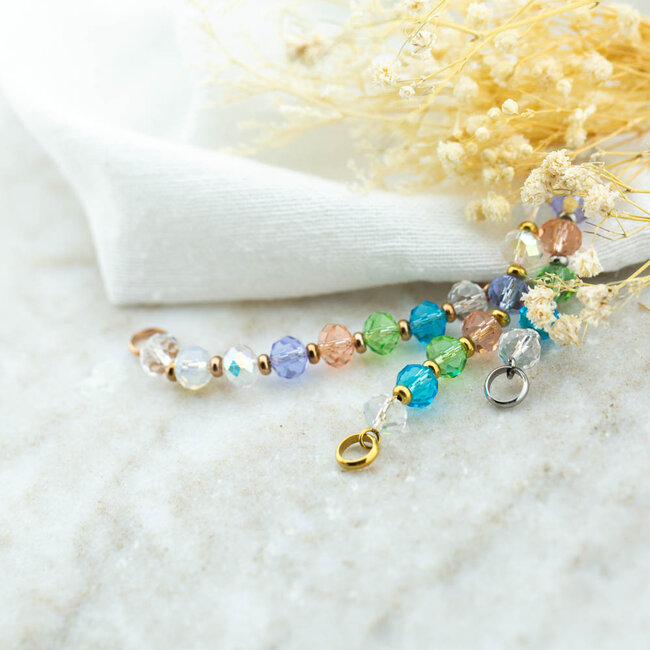 IXXXI Connect schakels gekleurde crystal steentjes blossom