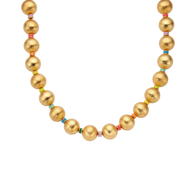 Biba Ketting met mat goudkleurige bollen