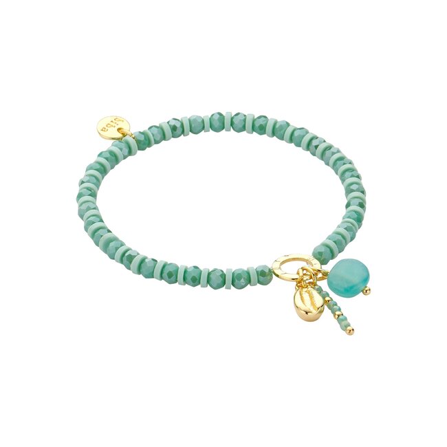 Biba Beachy bling blush turquoise schelp crystal armband