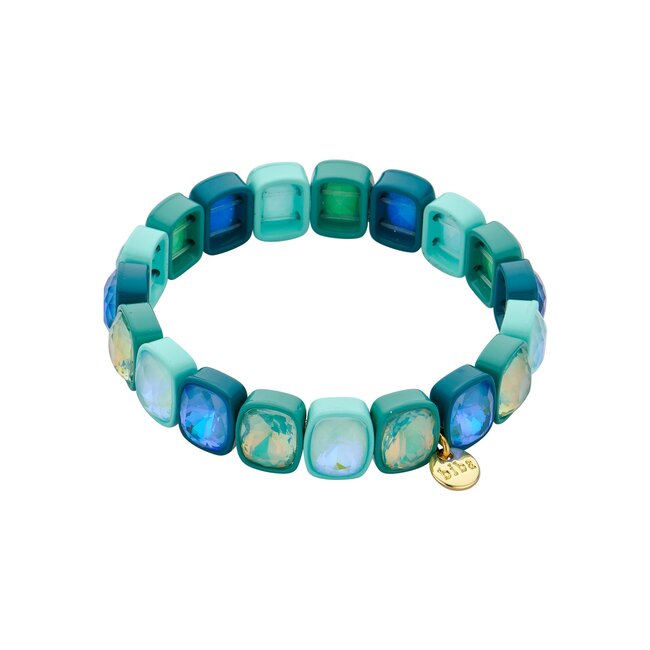 Biba Beachy bling blush turquoise schelp crystal armband
