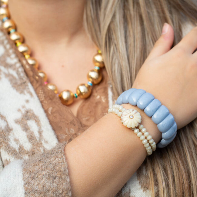 Blauwe of schelp armband