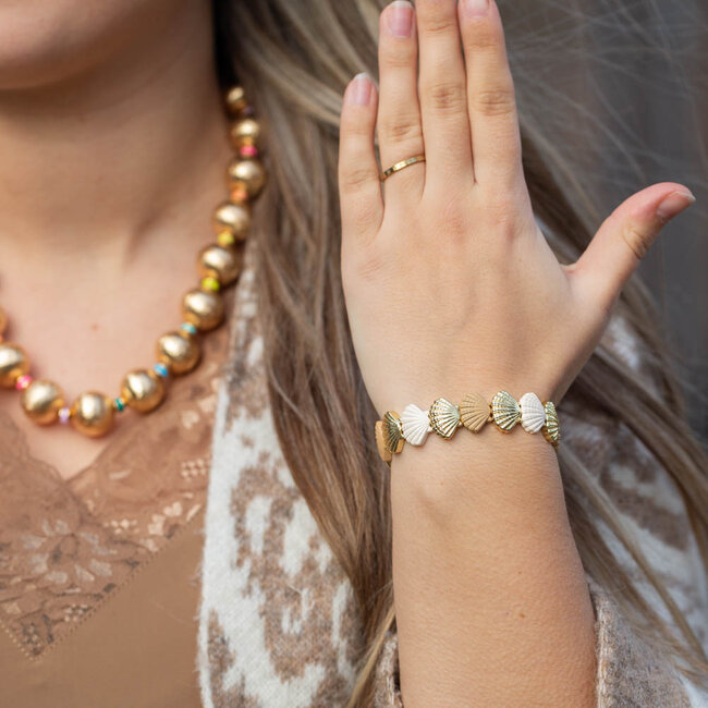 Kaurie schelp armband naturel