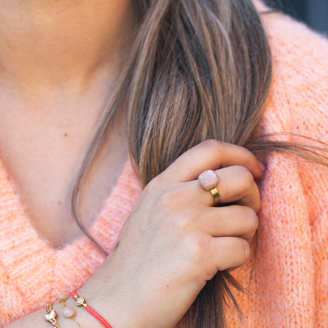ZAG  Bijoux Nude steen ring sunstone
