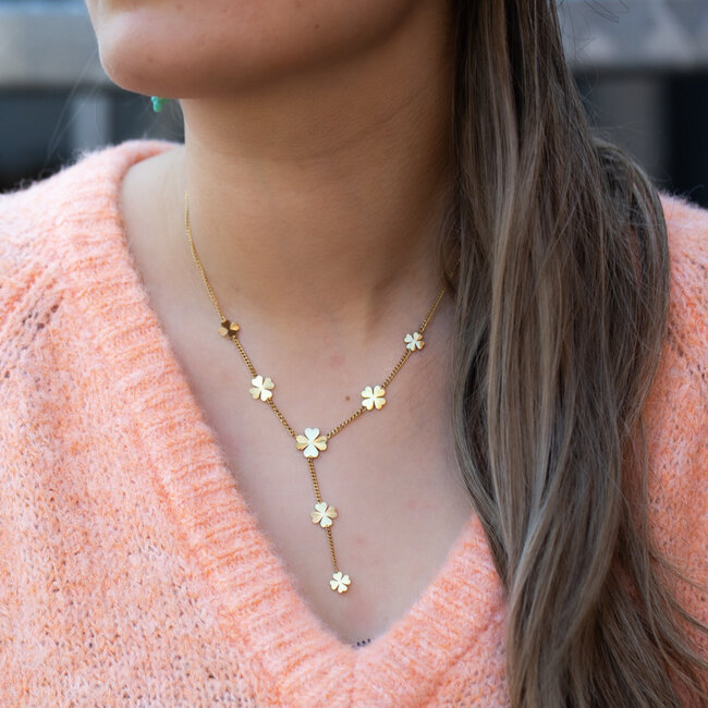Beadle Stainles steel klaver ketting