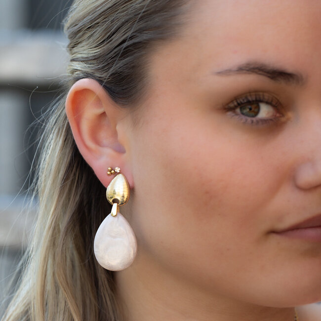 Biba Creme oorbellen