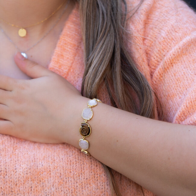 Beadle Natuursteen armband met tijgeroog