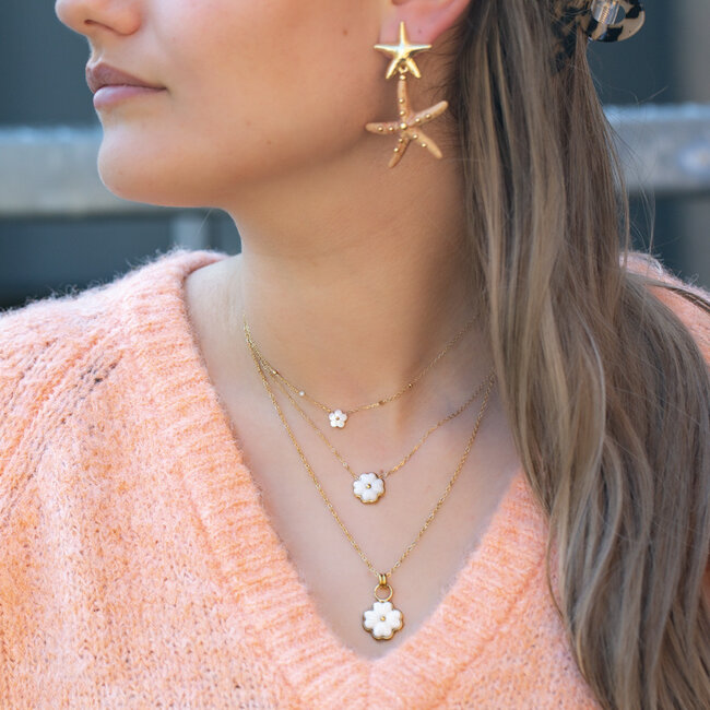 ZAG  Bijoux Witte bloemen kettingen