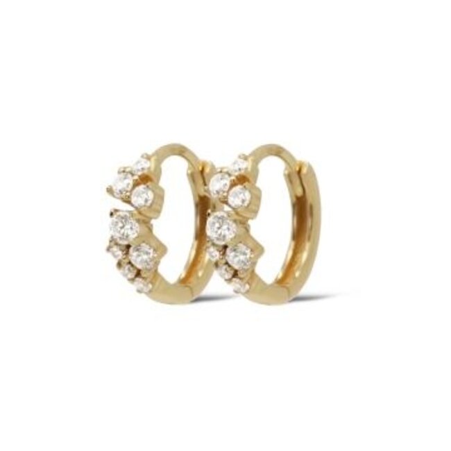 KARMA Goldplated zirconia shiny oorbellen of strikjes