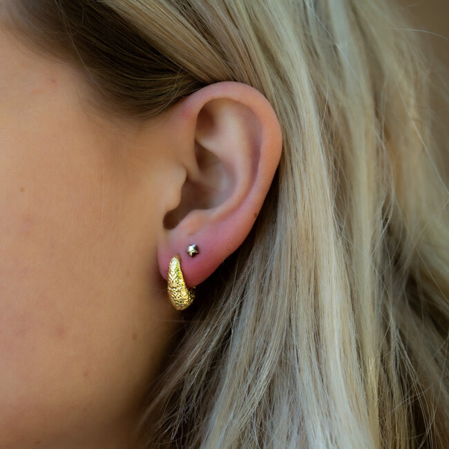 KARMA Goldplated zirconia shiny ear party vibes luxe glitter oorbellen - Copy