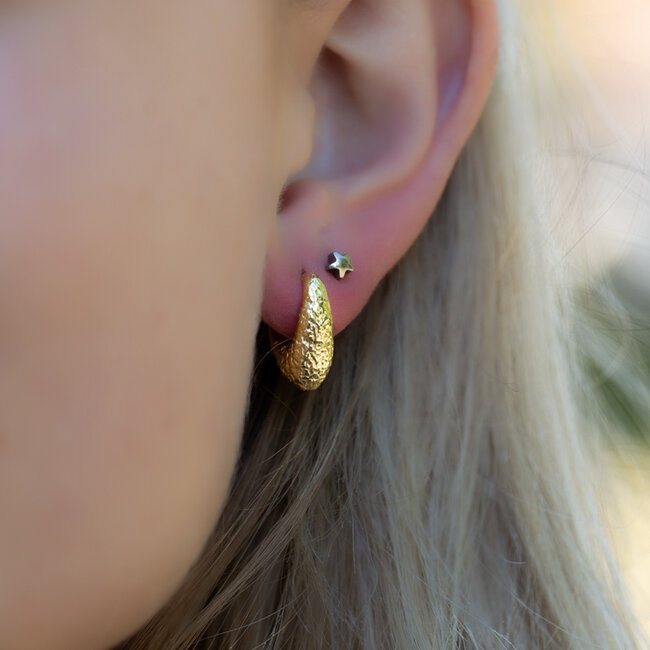Goldplated zirconia shiny ear party vibes luxe glitter oorbellen - Copy