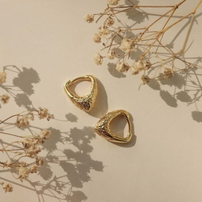 KARMA Goldplated zirconia shiny ear party vibes luxe glitter oorbellen - Copy