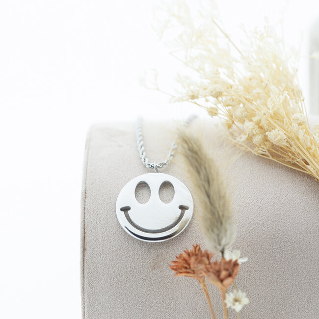 Beadle Lange ketting met grote smiley