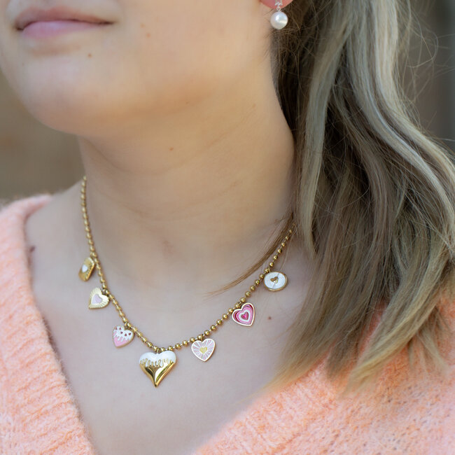 Beadle Alles is liefde Schakelketting met harten