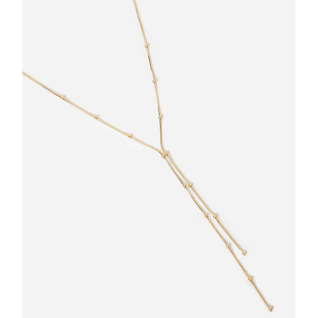 Stainless steel goud ketting met bolletjes