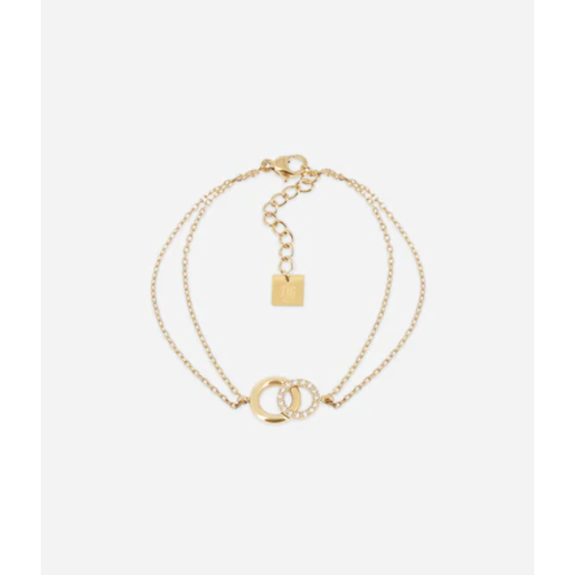 ZAG  Bijoux Goud chique armband met zirconia verbinding
