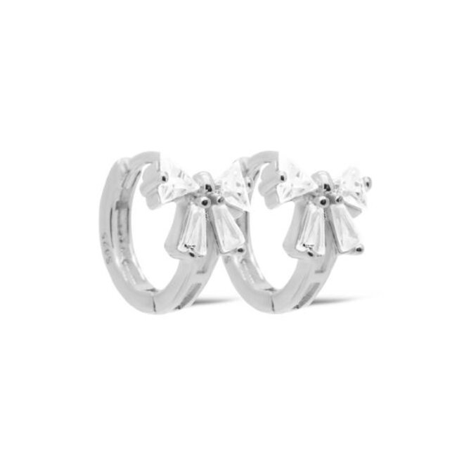 Echt zilver  zirconia  druppel of strik oorbellen