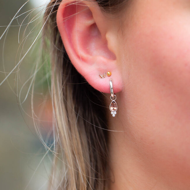 KARMA Echt zilver zirconia druppel oorbellen