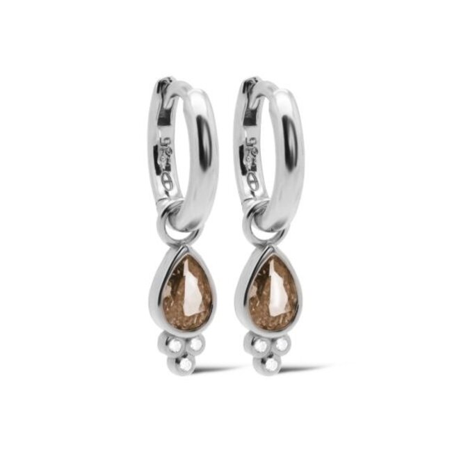 Echt zilver zirconia druppel oorbellen