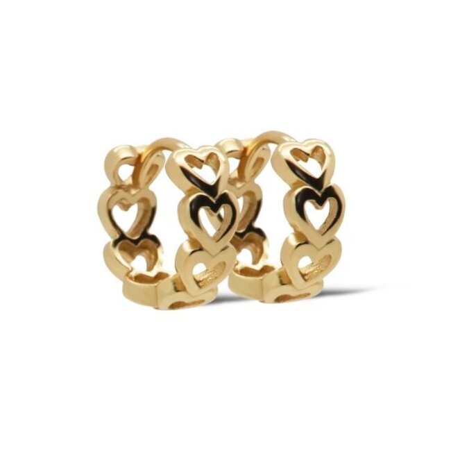 Goldplated zirconia druppel of harten oorbellen