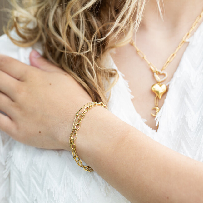 Beadle Meerdere rijtjes schakels stoere verfijnde armband