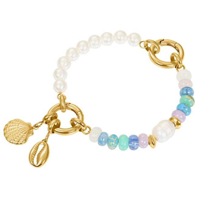 IXXXI Connect gekleurde ibiza armband met schelp en zeester