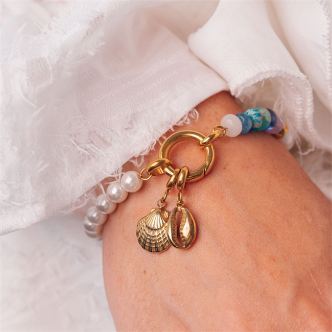 IXXXI Connect gekleurde ibiza armband met schelp en zeester