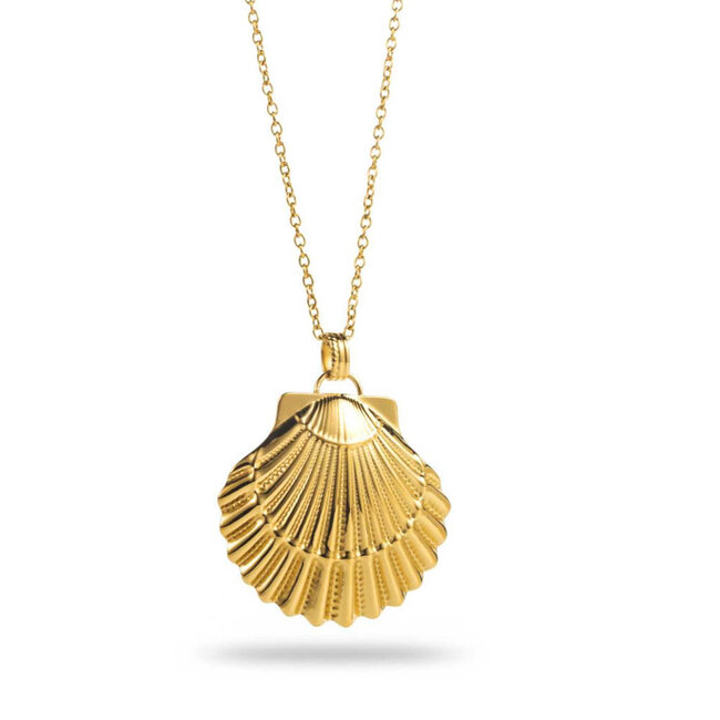 Lange ketting met grote schelp hanger