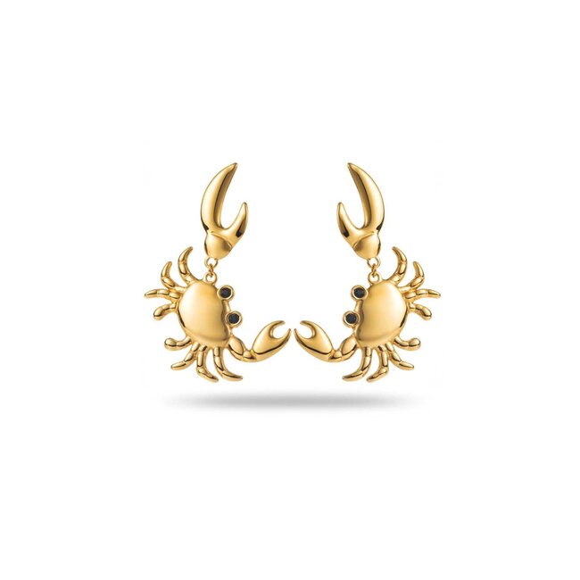 Grote krab gouden oorbellen  met grote scharen