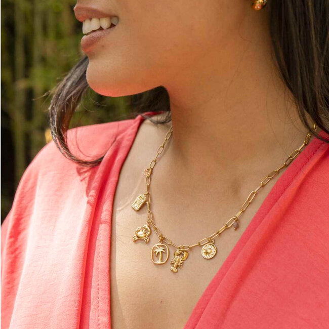 Beadle Aloha strandketting met leuke bedels van krab kreeft en palmboom