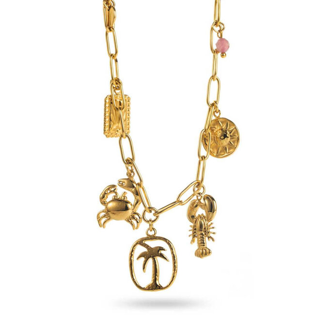 Aloha strandketting met leuke bedels van krab kreeft en palmboom