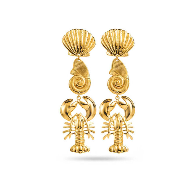 Beadle Grote schelp en kreeft oorbellen