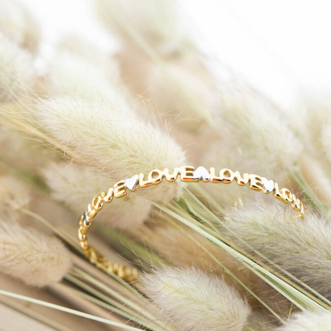 Beadle Bangle armband met tekst Love