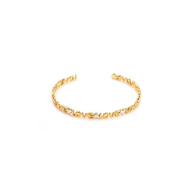 Beadle Bangle armband met tekst Love
