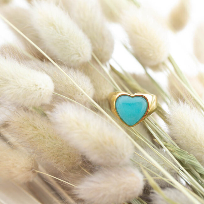 Beadle Turquoise hart ring