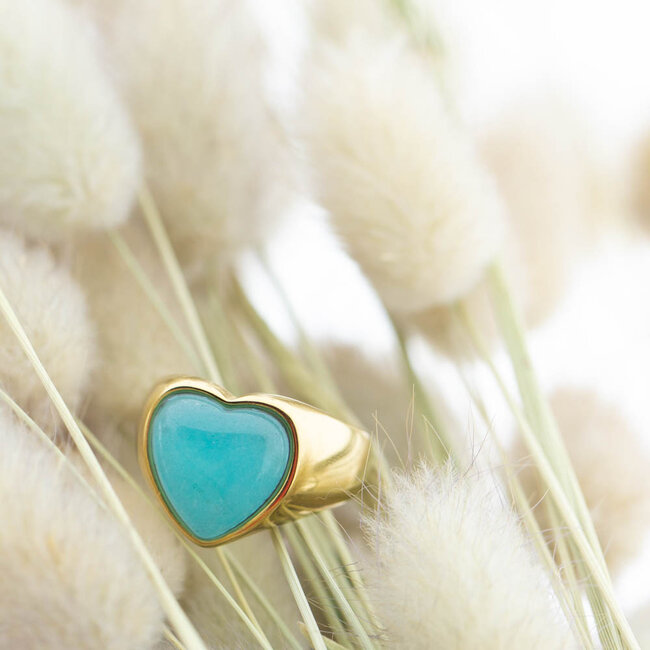 Turquoise hart ring