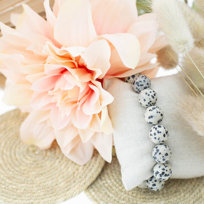 Dalmatian chique grote kralen stenen armband
