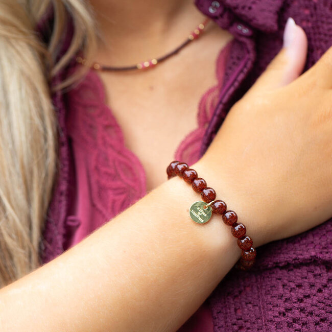 Biba Bruine magic beads glitter armband