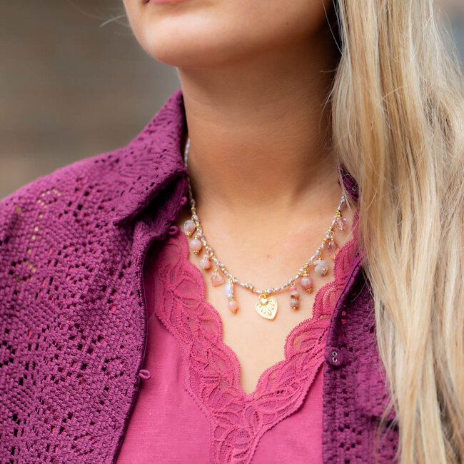 Roze bedelketting