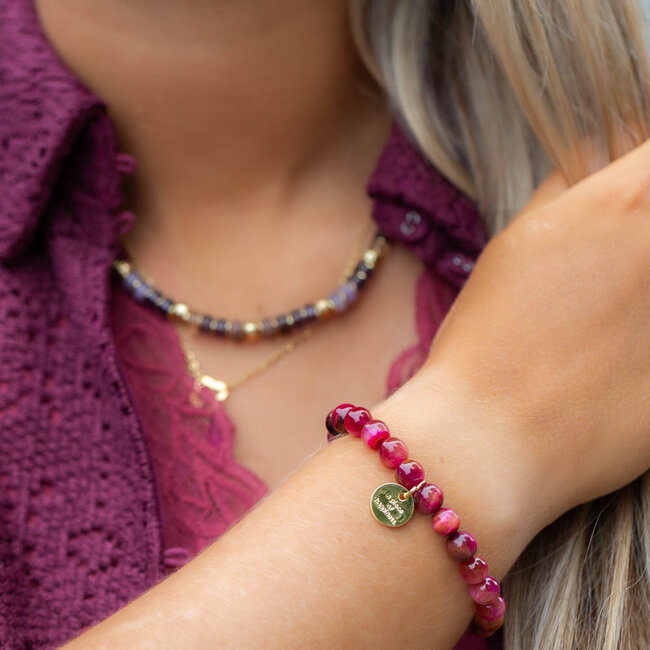 Roze power kralen armband