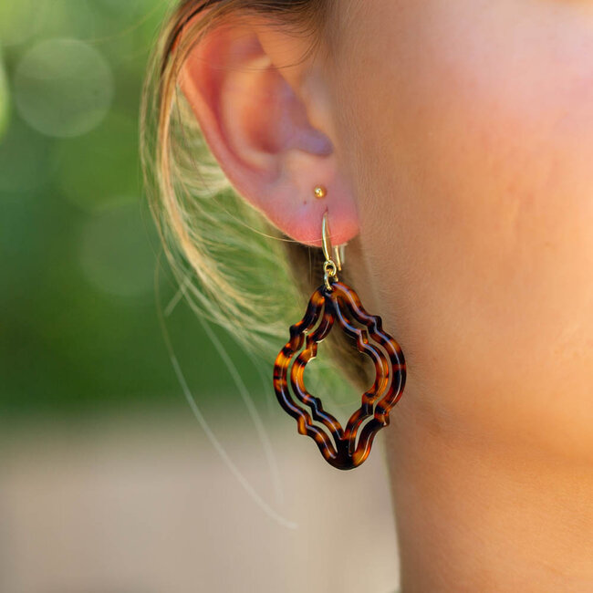 Bruine oosterse boho oorbellen