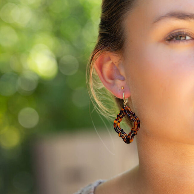 Bruine oosterse boho oorbellen