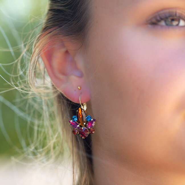 Biba Disco drop crystal oorbellen
