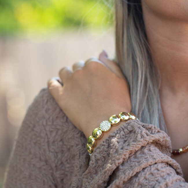 Bicolor hart of glitter armband
