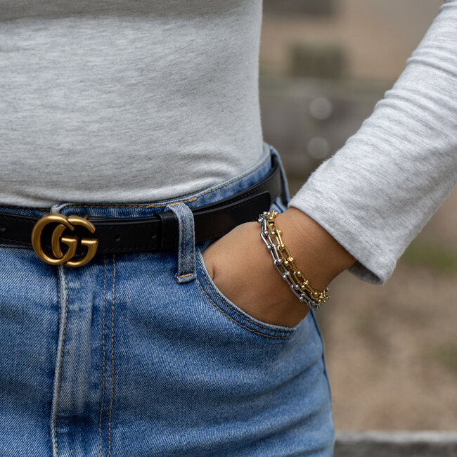 IXXXI Schakelarmband zilver of goud