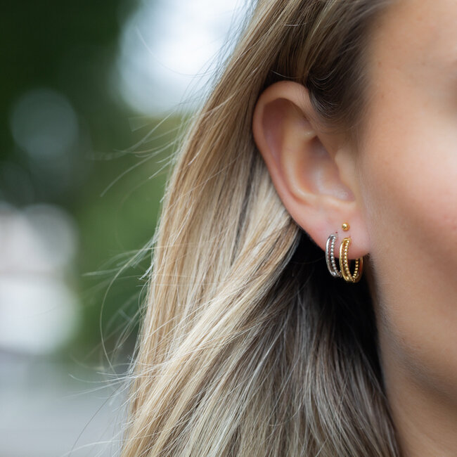 KARMA Echt zilver of goldplated tijdloze every day oorbellen